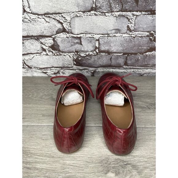 Fitflop Red Croco Leather Lace Up Comfort Oxfords Shoes Women Sz 7M US/38EU - Picture 5 of 16